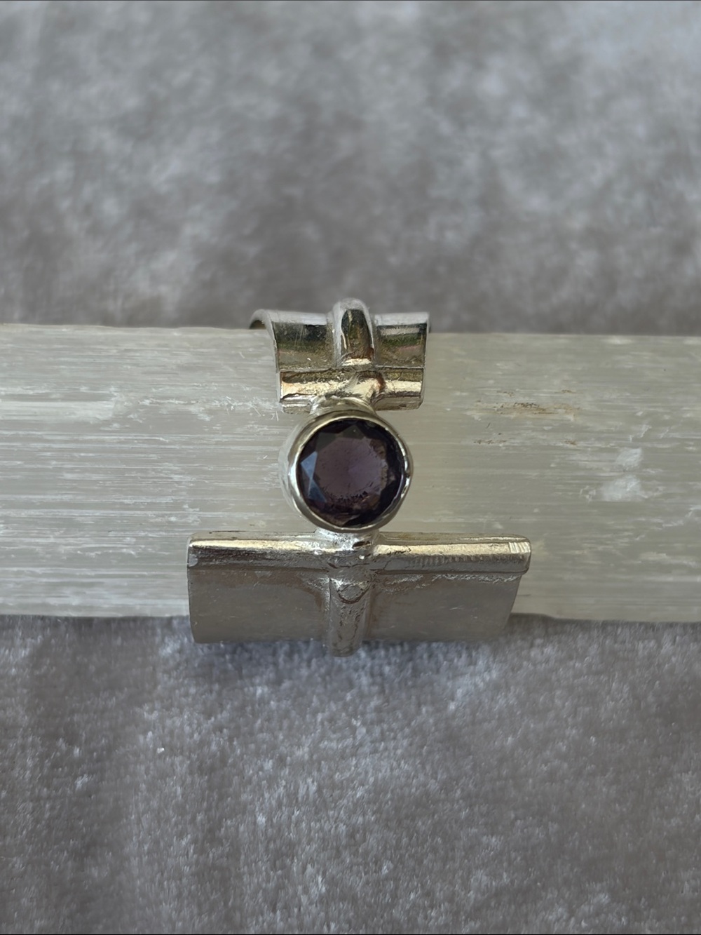 Handmade Sterling Silver Ring with Amethyst